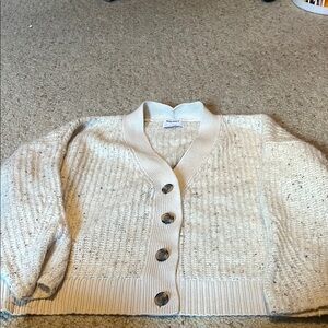 Old Navy Cream Cable Knit Cardigan Sweater